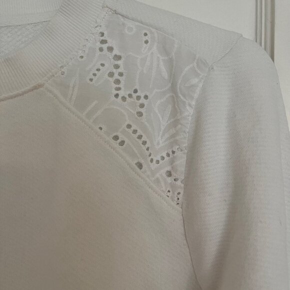 PAIGE Cotton Eyelet Sweatshirt | Size Medium - Picture 4 of 12